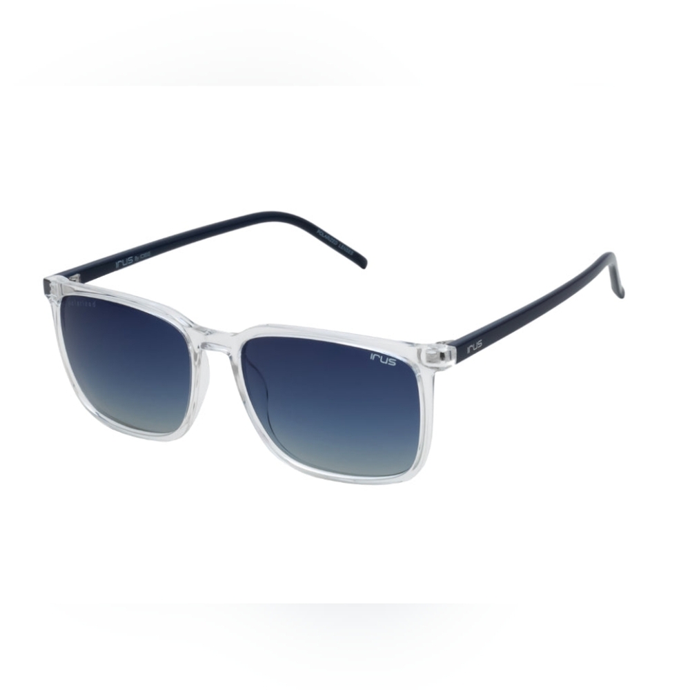 IRUS S1316 men rectangular sunglasses -crystal and blue frame and gradient lens